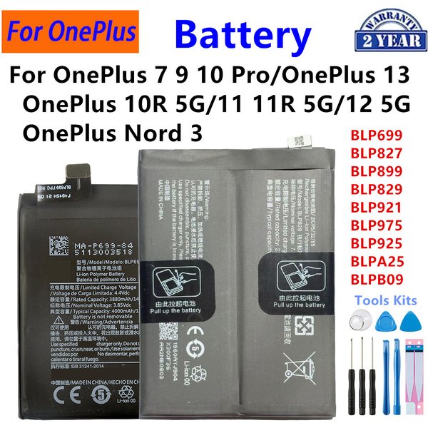BLP699 BLP827 BLP899 BLP829 BLP921 BLP975 BLP925 BLPA25 BLPB09 Bateria do OnePlus 7 9 10 Pro OnePlus 12 13 10R 11R 5G Nord 3
