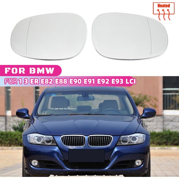 For BMW 1 Series E82 E88 LCI 3 Series E90 E91 E92 E93 LCI Left & Right Side Mirror Glass Blue Rear View Rearview Exterior Wide