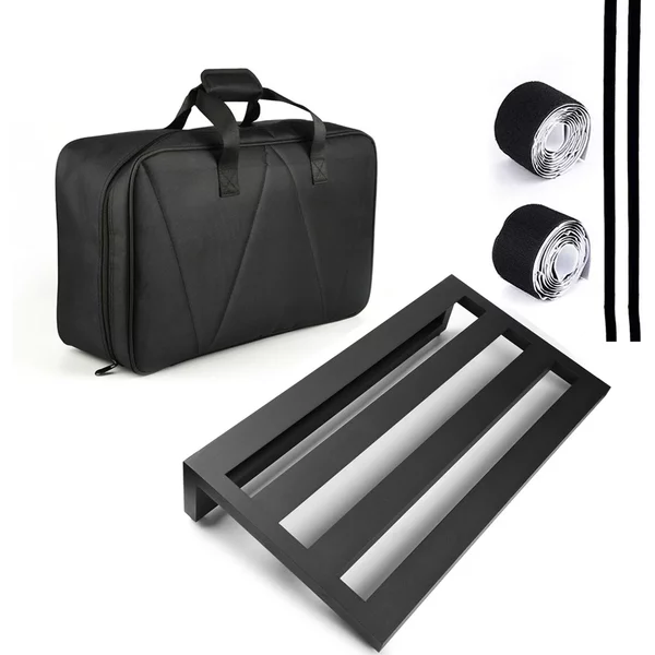 Support de pédalier pour effets de guitare, accessoires de guitare, pédalier en alliage d'aluminium avec sac de transport, sangle, plaque de pédalier pour guitare