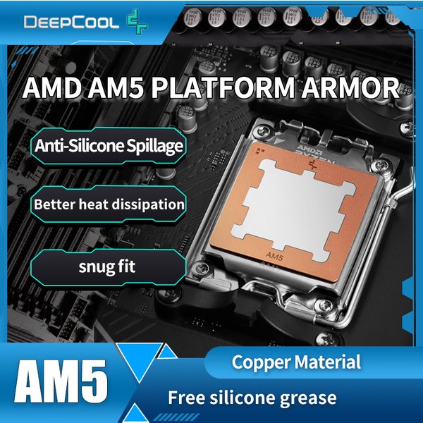 Deepcool AM5 pâte thermique garde CPU refroidisseur armure AMD pour 7950X 7900X 7700X 7600X puces dissipateur thermique couverture cuivre