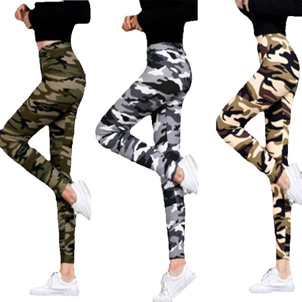 Legging en soie pour femme, pantalon élastique, très confortable, Style militaire, imprimé, mode européenne et américaine, nouvelle collection 2020