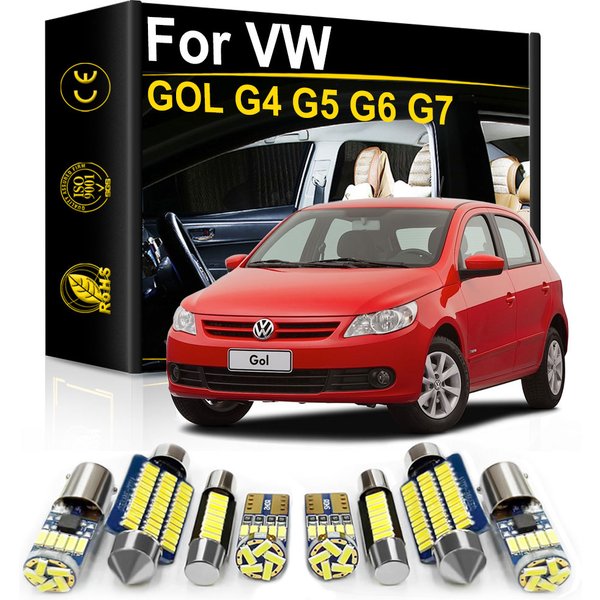 Pour Volkswagen VW Gol 4 5 6 7 G4 G5 G6 G7 intérieur de voiture lumière LED carte dôme coffre plaque d'immatriculation lampe ampoules accessoires Canbus