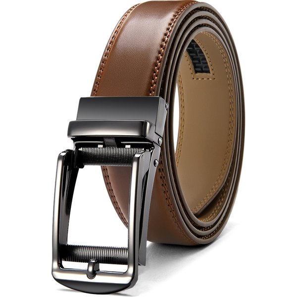 Genuine Leather For Men's High Quality Buckle Jeans Cowskin Casual Belts Business Cowboy Waistband Male Automatic Buckle Strap