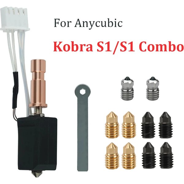 Für Anycubic Kobra S1 Hotend Keramik Neues Upgrade Hotend für Kobra S1 Combo Head S1C 3D-Drucker 24V 48W 200K Schnellheizung 300 ℃