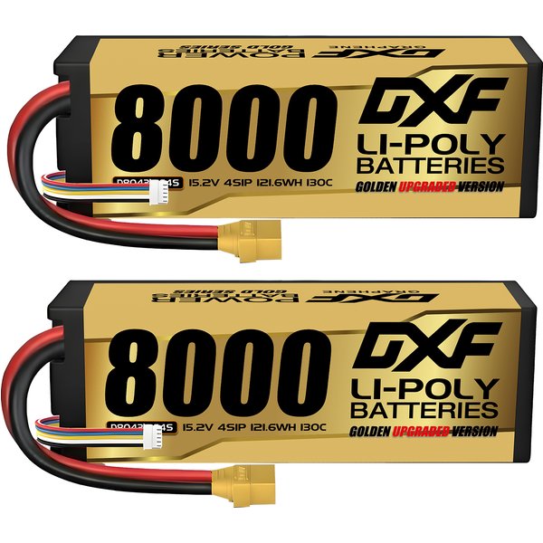 DXF 4S Lipo Batterie 15,2V 130C 8000mAh Lipo Batterie mit EC5 Stecker Hardcase Batterie Für RC Auto Boot Lkw Flugzeug UAV RACING