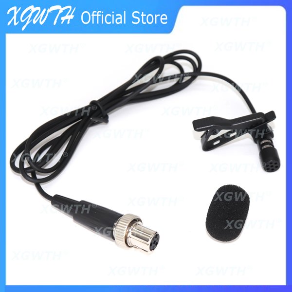 Professional Lavalier Lapel Microphone Unidirectional Condenser Mic for Mipro Wireless Radio Mics System Beltpack Mini XLR 4Pin