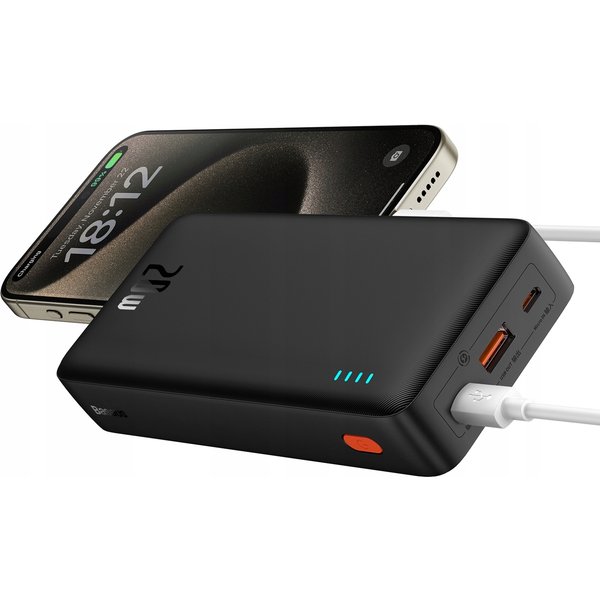 BASEUS POWER BANK Z SZYBKIM ŁADOWANIEM 20000MAH 20W 10000MA HUSB-C USB-A Z KABLEM