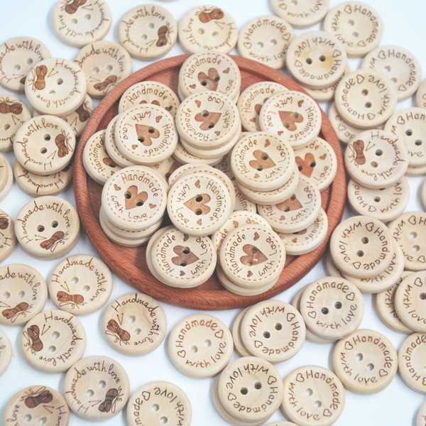 DIY Holzknöpfe Nähzubehör Holz Bastelbedarf Kleidung Material Dekoration Kinderkleidung 50 Stück 2-Loch-Holzknöpfe