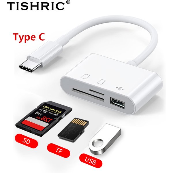TISHRIC Type C Micro USB Adapter USB TF SD Card Reader USB-C Memory Card Adapter For Macbook Samsung Huawei XiaoMi Laptop Phone