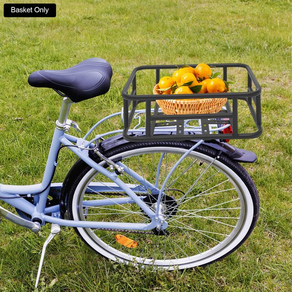 Fahrradkorb hinten, 16 Löcher, Fahrrad-Gepäckträger für die meisten Fahrräder, 45,5 x 32,5 x 15 cm/34,3 x 30,5 x 15 cm