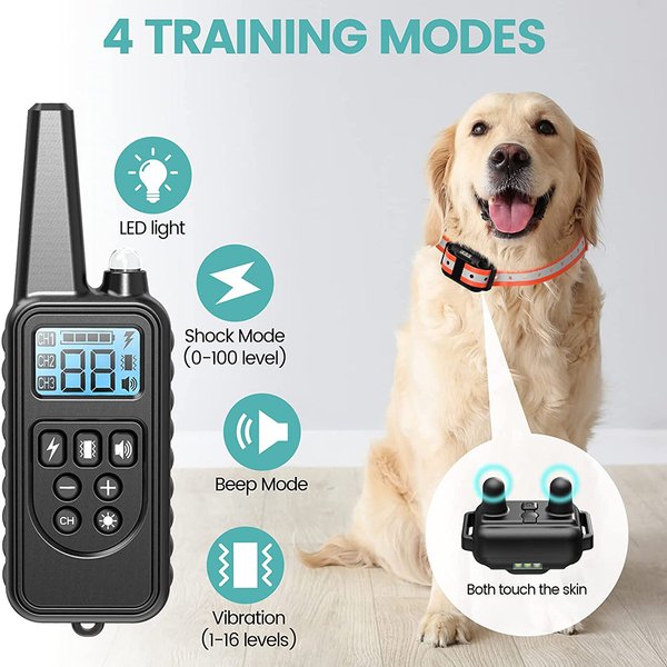 Elektrisches Hunde trainings halsband abnehmbare Rinde wiederauf lad bares Anti-Barking-Schock-Vibrations halsband für alle Hunde Haustier mit Clicker