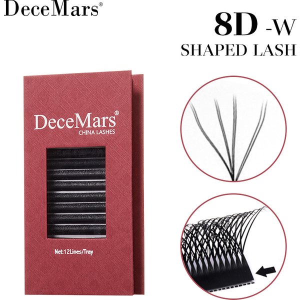 DeceMars 8D - Extension de cils en forme de W (12 lignes/plateau)