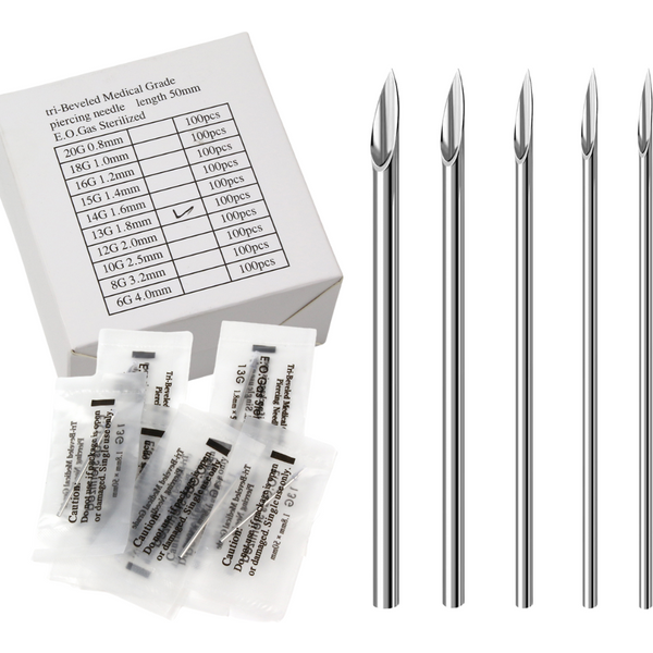 10/20/100PCS Sterile Piercing Nadeln Chirurgenstahl Körper Piercing Nadel Einweg 12G 14G 16G 18G 20G Für Nase Lip Versorgung