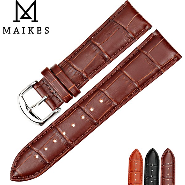 MAIKES nouveaux accessoires de montre Bracelet de montre ceinture souple en cuir véritable Bracelet de montre Bracelet de montre 16 18 20 22 24 mm bracelets de montre