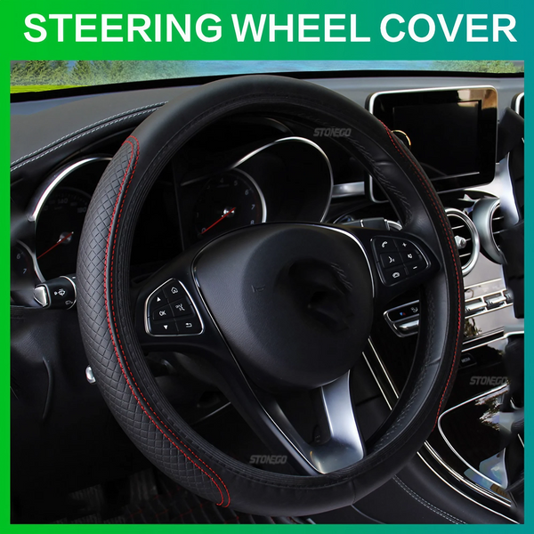 Universal Car Steering Wheel Cover Skidproof Auto Steering- Wheel Cover Anti-Slip Embossing Leather Car-styling Car Accessories