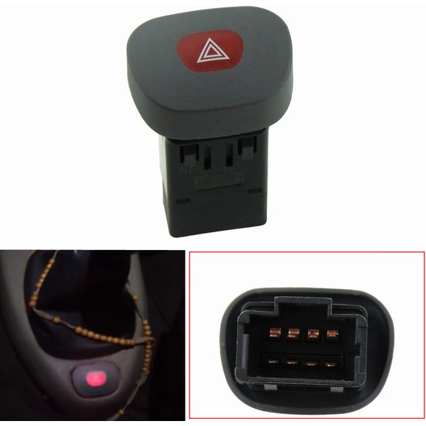 Nouveau commutateur de danger d'urgence à 8 broches pour Renault Clio II Megane I Classic 7700421820