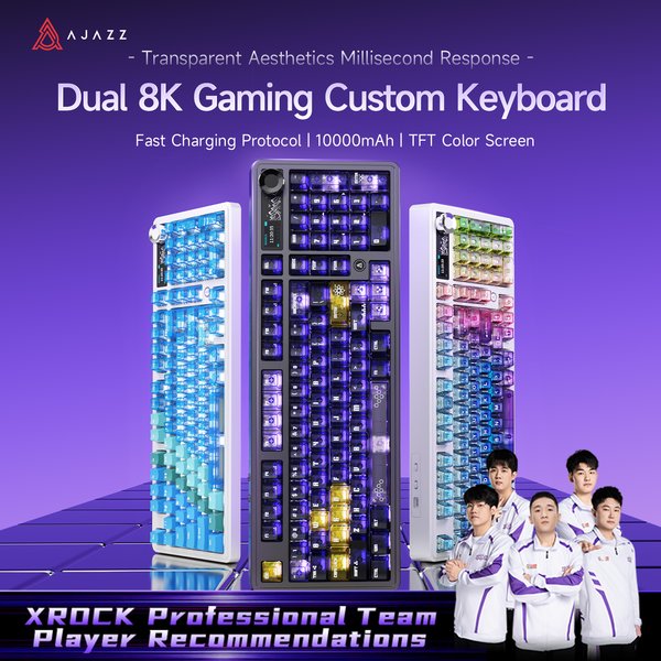 Clavier mécanique sans fil AJAZZ AK980 V2/PRO à trois modes, fixation par joint remplaçable à chaud, rétroéclairage RVB, expérience de saisie silencieuse, clavier ergonomique pour le bureau et les