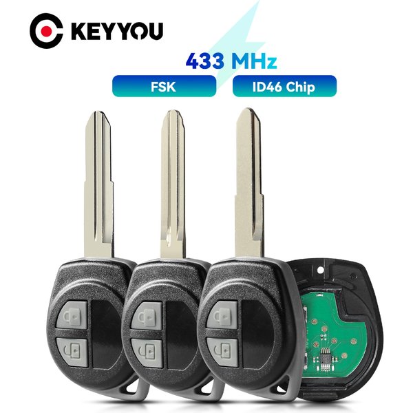 KEYYOU For Suzuki Swift SX4 ALTO Vitara Grand Vitara Ignis JIMNY Splash 433Mhz FSK ID46 Chip Car Remote Key H133R SZ11R TOY43