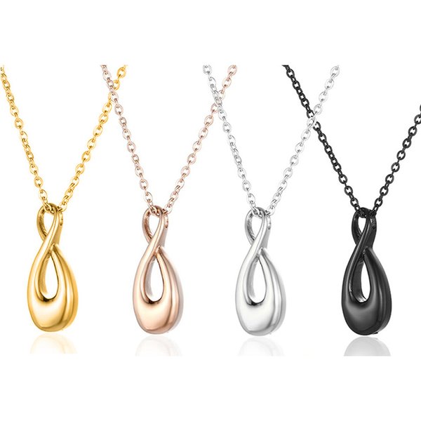 Collier d'urne en acier inoxydable pour crémation infinie, bijoux souvenir commémoratif, pendentifs en forme de 8, pour cendres pour les proches, étanche