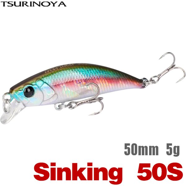 TSURINOYA 50S River Fishing Sinking Stick Bait Minnow Fishing Lure Intruder 50mm 5g Trout Area Stream Ajing Fake Fish Hard Baits