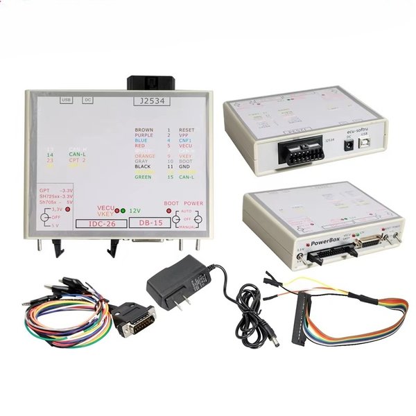 Programator ECU Power Box JTAG PowerBox do PCM Flash przez J2534 Współpracuje z Openport 2.0 Złącza Power Box Pełne Adaptery