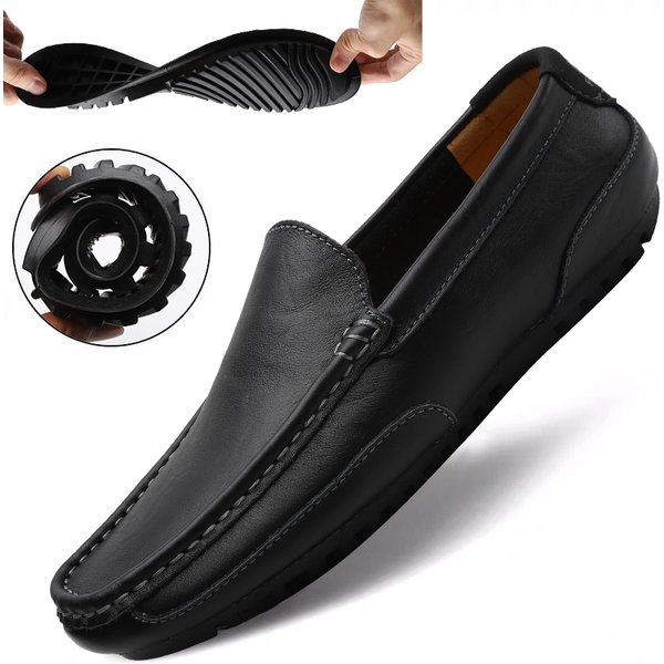 Genuine Leather Men Casual Shoes Luxury Brand Soft Men Loafers Moccasins Breathable Slip on Black Driving Shoes Plus Size 37-47