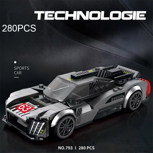 280-teiliger Sportwagen-Bausatz, City-Rennwagen-Zusammenbau-Spielzeug, Supercar-Modell-Bausteine, Desktop-Ornamente, Fan-Puzzle-Spielzeug, Urlaubsgeschenke