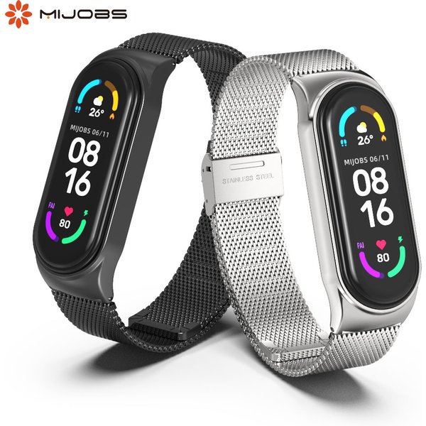 Bracelet pour Mi Band 10 11 9 8 7 6 5 Bracelet milanais en métal Mi Band 9 Bracelet pour Mi Band 6 Mi Band 7 Bracelet pour Xiaomi Miband 8 9