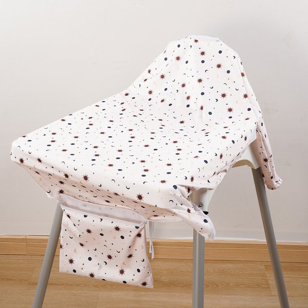 Combinaison de bavoir d'alimentation écologique 3 en 1, housse de chaise haute imperméable, tabliers de mode pour la peinture