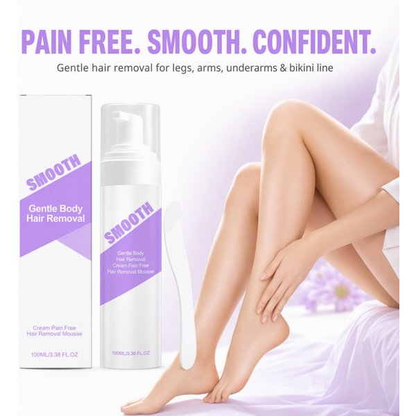 Gentle Hair Removal Mousse Spray Scraper Fast Soothing Body Depilatory Cream for Women Sensitive Skin for Underarm Leg 100ml