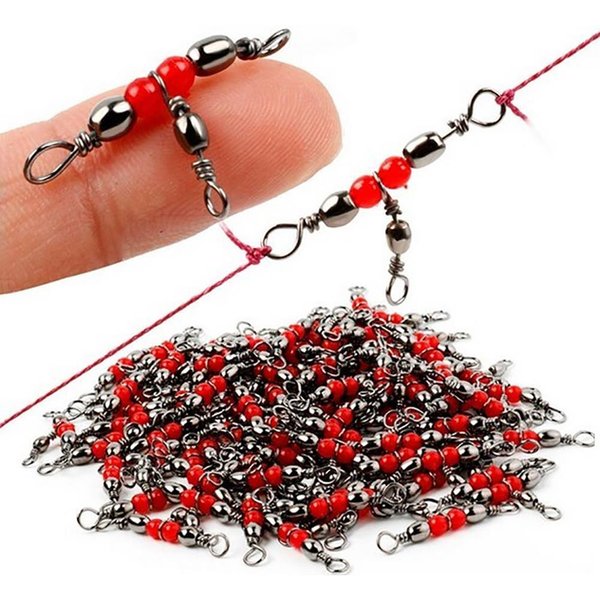 10/30/50 pièces anneau solide matériel de pêche accessoire équipement de pêche roulant Triple émerillons roulement connecteur hameçons