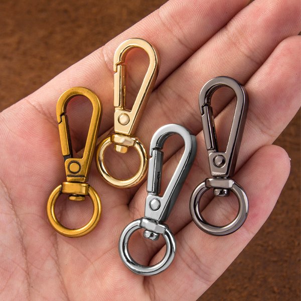 10 Stück drehbare Karabinerverschlüsse, klassische drehbare Trigger-Karabinerhaken, Push-Tor-Karabinerhaken, Taschenclips für Lanyard, DIY Outdoor-Schlüsselanhänger