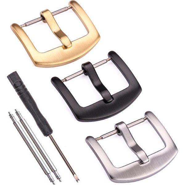 Edelstahl Uhren armband Schnalle Silber Gold Schwarz 16 18 20 22 24 mm Armband verschluss Zubehör
