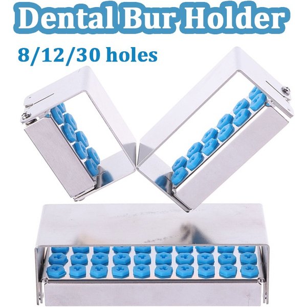 8/12/30 Holes Dental Bur Holder Autoclave Sterilizer Case Endo File Disinfection Box Organizer