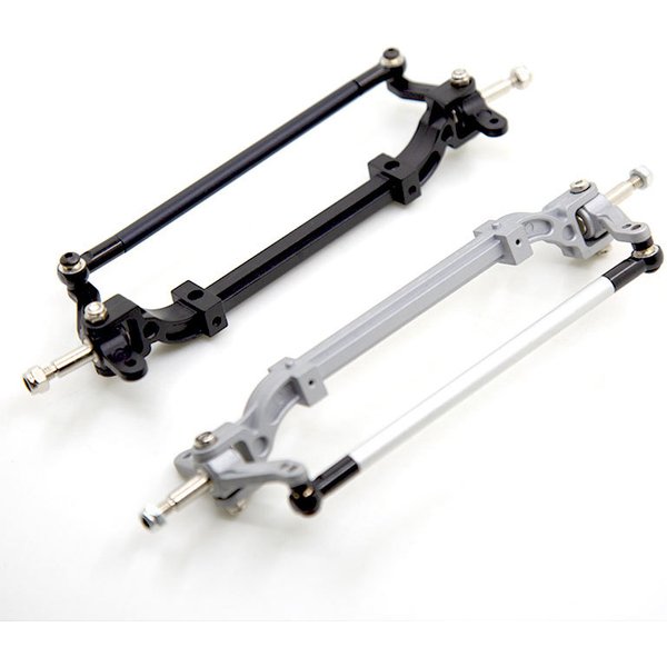 1 pièces en métal essieu avant tige de direction lien pôle Acce pour 1/14 Tamiya RC tracteur camion voiture modifiée bricolage-argent et noir