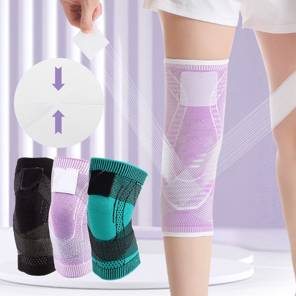 Genouillères de Compression en Silicone, 1 pièce, manchon de protection, genouillère élastique, Support à ressort, pour la course, le volley-ball