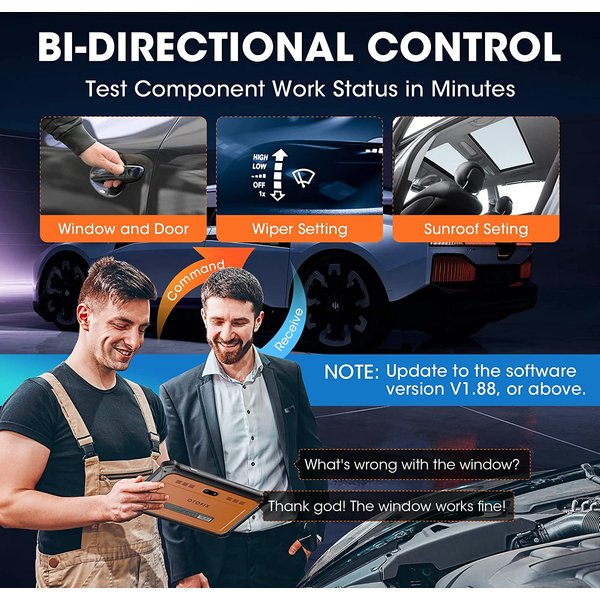 OTOFIX D1 Lite Kfz-OBD2-Scanner, 2-Jahres-Update, bidirektionale Steuerung, alle Systemdiagnose-Scan-Tools FCA SGW CAN FD & DoIP