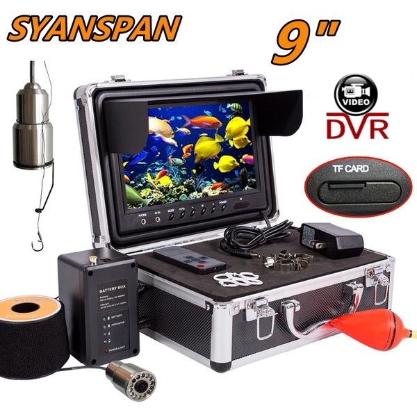 DVR 9-inch Color Screen HD 1000TVL 12LED Deep Well Detection Wide Angle 30/50/100/150/200M SYANSPAN Underwater Fishing Camera