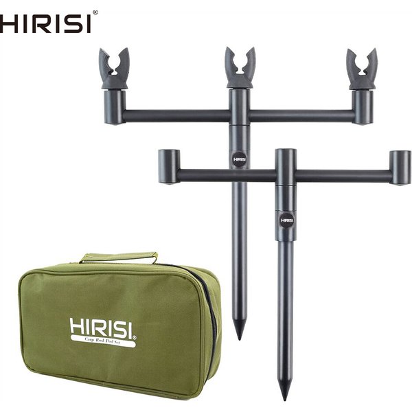 Pack de Rod pod Support système 3 cannes de pêche Buzz bars et Piques avec 3 rod rest heads dans un sac
