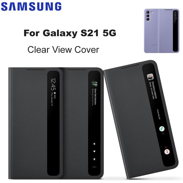 Pour Galaxy S21 5G Smart View Flip Mirror Case Samsung S21 Clear View Cover LED Cover S-View Cases EF-ZG991