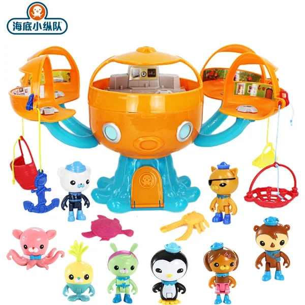 Octonauts Octopod Fort Zabawka Figurka Barnacles Kwazii Peso Dashi Akcja Dźwięk Światło Podwodna Łódź Zestaw do Zabawy Prezent Urodzinowy Świąteczny dla Dzieci