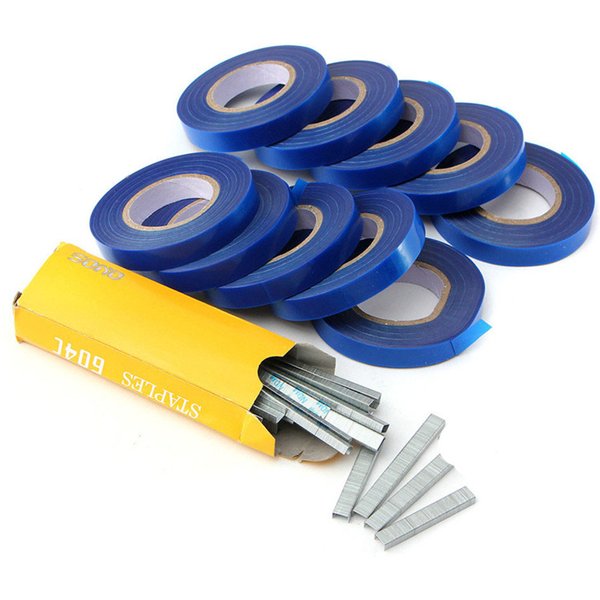 Allsome 10 pièces Tapetool bandes PVC plante cravate Tapetools branche bande pour outils de jardin Machine à attacher légumes arbres fruitiers Tapenter