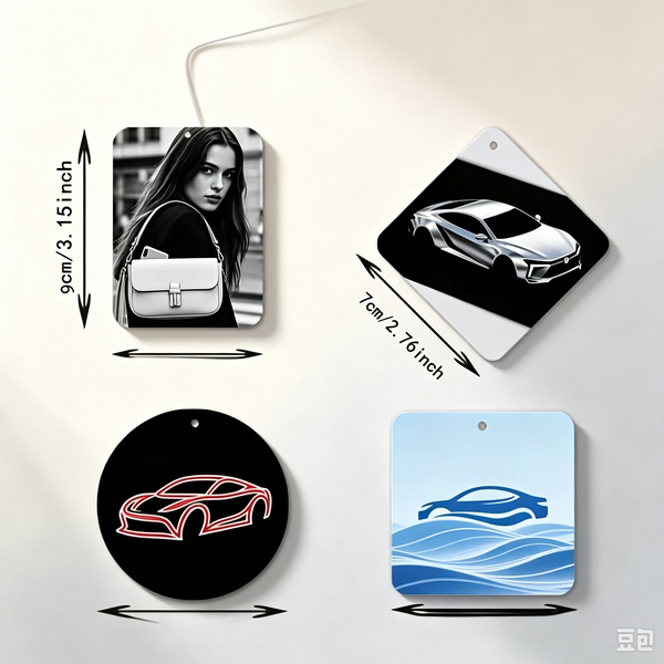 30 Stück/individuell gestaltbare doppelseitige Auto-Lufterfrischer mit Fotos oder Logos. Hält 20 Tage. Ideal für Geschenke, Veranstaltungen und Werbeaktionen.