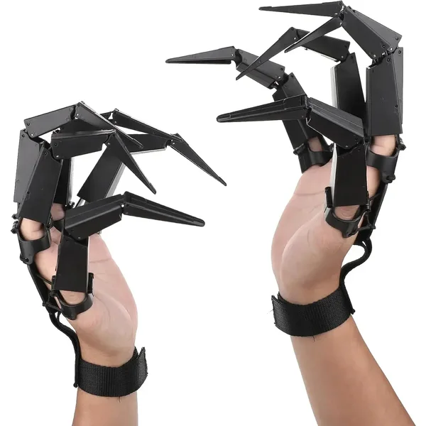 Halloween Przegubowe Palce Fałszywe Palce Straszny Szkielet Ręka Cosplay Rękawiczka Finger Realistyczny Horror Ghost Claw Prop Party Decor