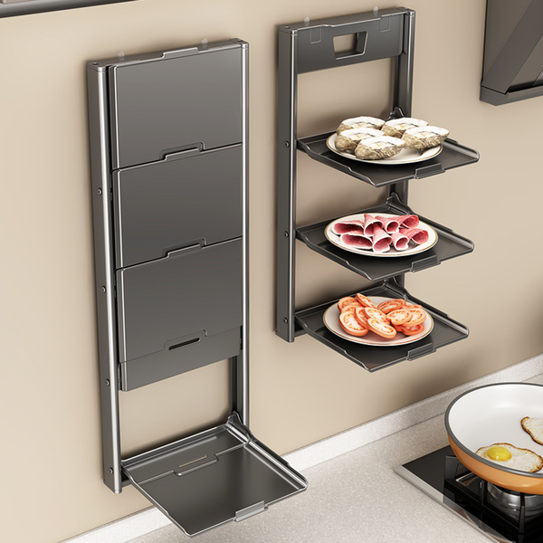Support de préparation culinaire pliable multi-niveaux à ventouse, organisateur mural latéral pour armoire de cuisine, pour la cuisine à domicile