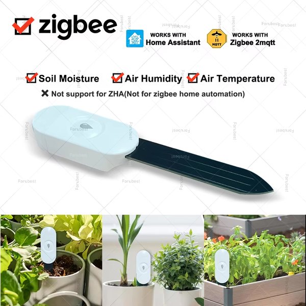 Smart ZigBee Boden Feuchtigkeit Sensor Temperatur und Feuchtigkeit Meter Thermo Hygrometer Garten Automatisierung Bewässerung Detektor Für Z2M