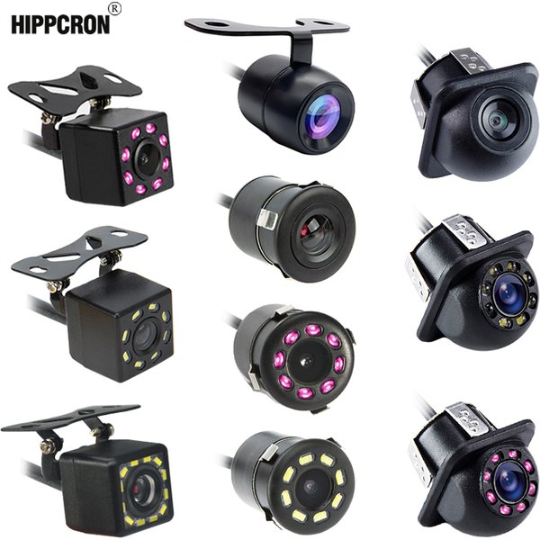 Hippcron Auto-Rückfahrkamera, 8 LEDs, Nachtsicht, Rückfahr-Auto-Parkmonitor, CCD, wasserdicht, HD-Video