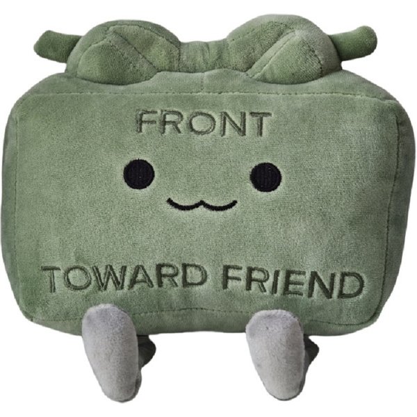 Neue Clay the Claymore Plüschpuppe, Kawaii, grünes quadratisches Puppenkissen, Zubehör, Geschenkkollektion, Modell für Kinder, Geburtstagsgeschenke, 20 cm