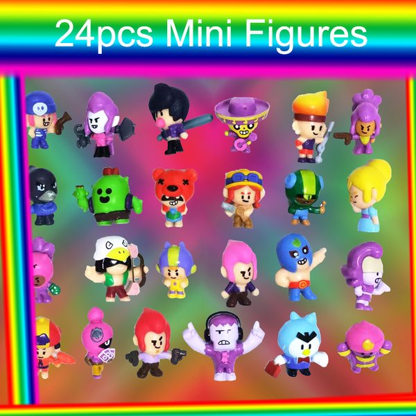 Figurines d'anime originales Mini Brawl Stars - Poupées en coton de personnages de dessins animés, décoration tendance, modèles de collection, jouets pour cadeaux de Noël