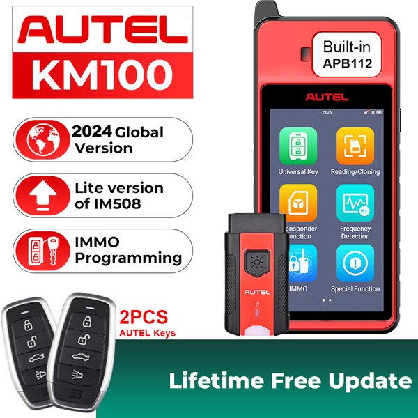 Autel MaxiIM KM100 Schlüsselanhänger, Programmierer, Wegfahrsperre, Werkzeug, Schlüsselherstellung, IMMO-Lernchip, Lesen, Schreiben, Klonen, Frequenzerkennung